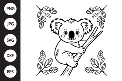 Koala Outline SVG, Coloring Page Product Image 1