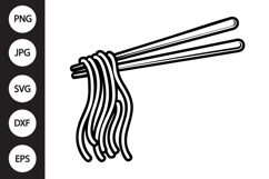 Chopsticks with Noodles SVG Product Image 1