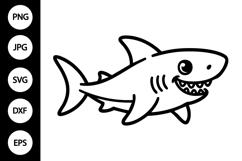 Shark Outline SVG, Coloring Page Product Image 1