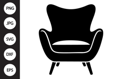 Modern Lounge Chair Silhouette SVG Product Image 1