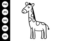 Outline Doodle Giraffe SVG, Coloring Page Product Image 1
