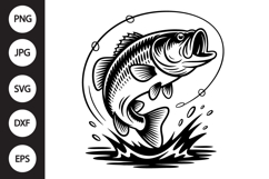 Bass Jumping SVG Product Image 1