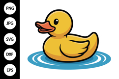 Rubber Duck Splashing Water SVG Product Image 1