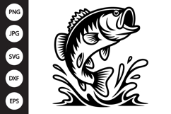 Bass Jumping SVG Product Image 1