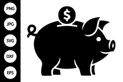 Piggy Bank Silhouette SVG Product Image 1