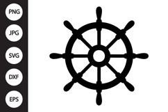 Ship Wheel Silhouette SVG Product Image 1