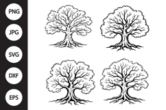 Family Tree with Roots SVG, Family Tree with Roots Clipart Product Image 1