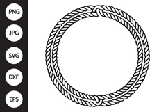 Rope Circle with Double Border SVG Product Image 1