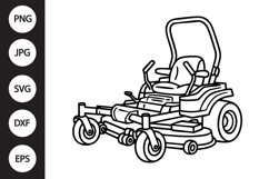 Zero Turn Lawn Mower Outline SVG Product Image 1