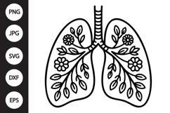 Floral Lungs SVG Product Image 1