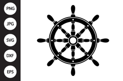 Ship Wheel Silhouette SVG Product Image 1