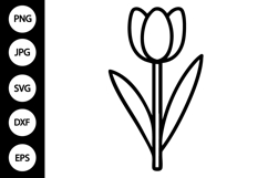 Outline Tulip SVG, Coloring Page Product Image 1