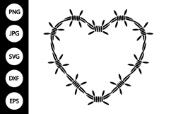 Barbed Wire Heart SVG, Heart SVG Product Image 1