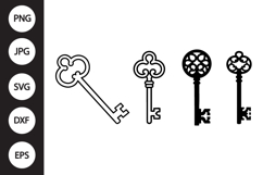 Vintage Key SVG, Vintage Key Clipart Product Image 1
