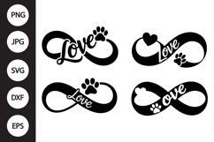 Infinity Love with Paw Print SVG Product Image 1