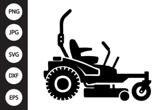 Zero Turn Lawn Mower Silhouette SVG Product Image 1