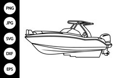 Outline Speedboat SVG Product Image 1