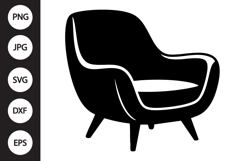 Modern Lounge Chair Silhouette SVG Product Image 1