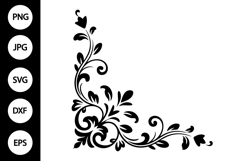 Floral Corner Frame SVG Product Image 1