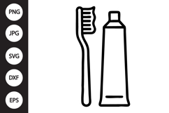 Toothbrush with Toothpaste SVG Product Image 1