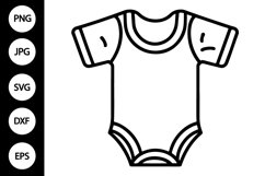 Outline Baby Bodysuit SVG, Coloring Page Product Image 1