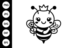 Bee with Crown SVG Product Image 1