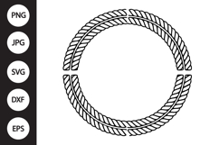 Rope Circle with Double Border SVG Product Image 1