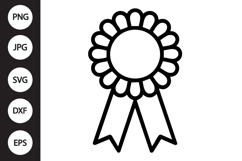 Award Ribbon Outline SVG, Coloring Page Product Image 1