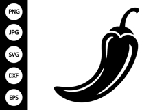 Chili Pepper Silhouette SVG Product Image 1