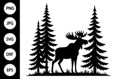 Moose in Forest SVG Product Image 1