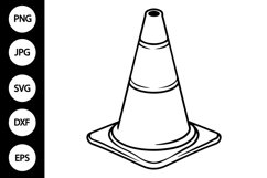 Outline Traffic Cone SVG, Coloring Page Product Image 1