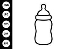 Baby Bottle Outline SVG Product Image 1