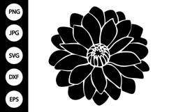 Silhouette Dahlia Flower SVG Product Image 1
