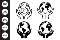 Globe in Hands SVG, Globe in Hands Clipart Product Image 1
