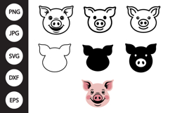 Pig Head SVG, Pig Head Clipart Product Image 1