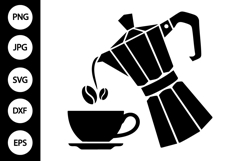 Pouring Coffee SVG Product Image 1