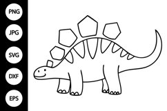 Outline Dinosaur SVG, Coloring Page Product Image 1