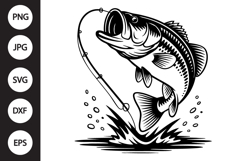 Bass Jumping SVG Product Image 1