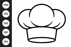 Chef Hat Outline SVG, Coloring Page Product Image 1