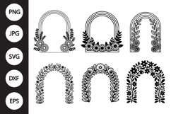 Arch Floral Frame SVG, Arch Floral Frame Clipart Product Image 1
