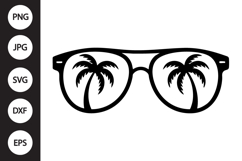 Palm Tree Sunglasses SVG Product Image 1