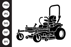Zero Turn Lawn Mower Silhouette SVG Product Image 1