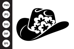 Cowboy Hat Flowers SVG Product Image 1