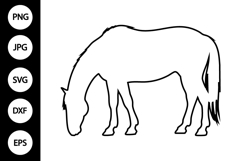 Grazing Horse Outline SVG Product Image 1