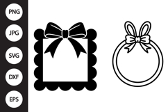 Spring Bow Frame SVG, Spring Bow Frame Clipart Product Image 1