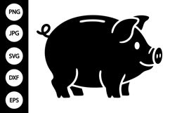 Piggy Bank Silhouette SVG Product Image 1
