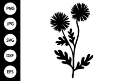 Silhouette Aster Flower SVG Product Image 1