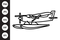 Seaplane Outline SVG, Coloring Page Product Image 1