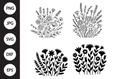 Flower Meadow SVG, Flower Meadow Clipart Product Image 1