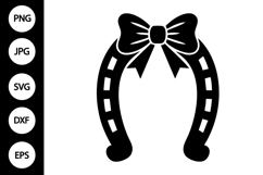 Horseshoe with Bow Silhouette SVG Product Image 1